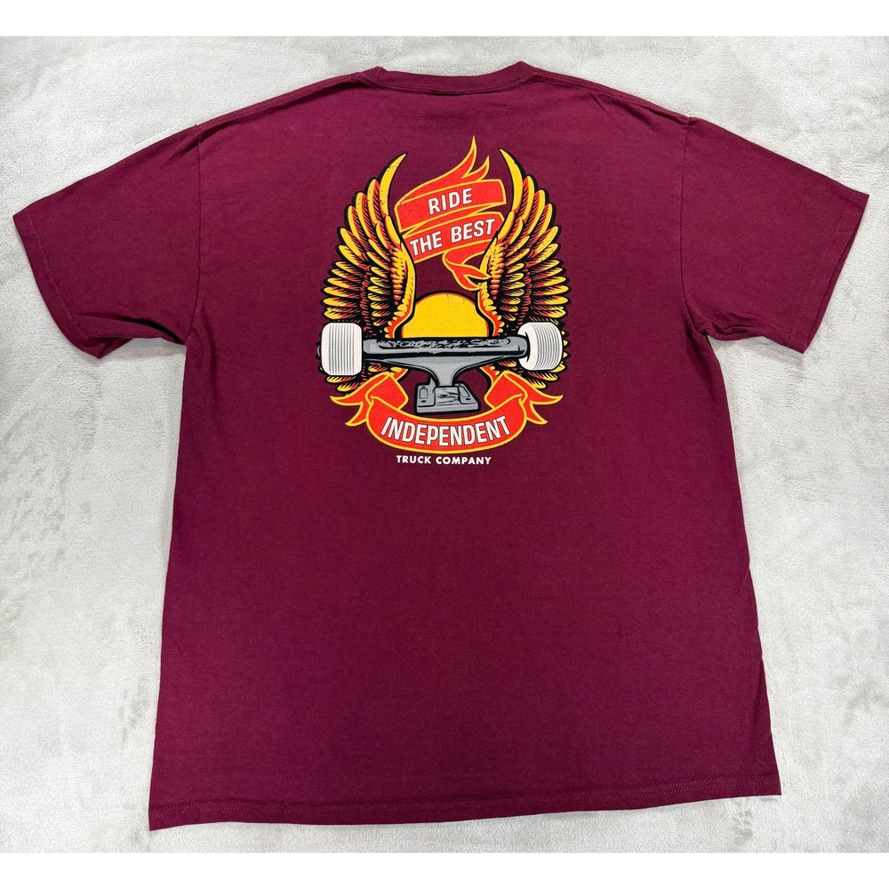 Independent Mens 100% Cotton T-Shirt Skate Truck Graphic Maroon Large